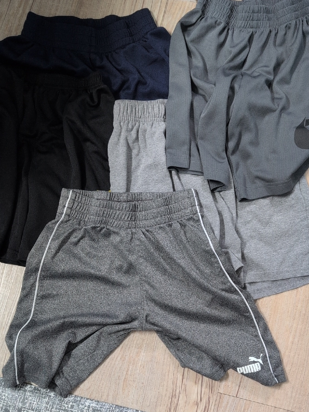 Kids Athletic Shorts Bundle in Gray, Black, Navy